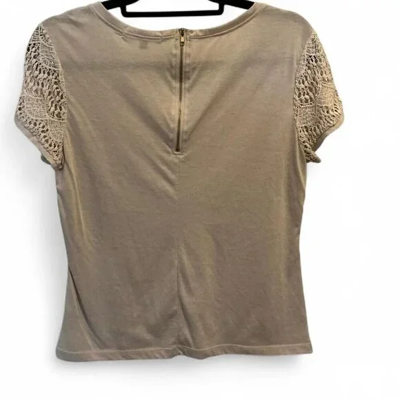 89th & Madison beige lace top Size Large - Picture 3 of 4